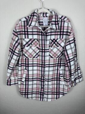 Fornia Plaid shacket Pink, Brown, & Black Womens Size Small